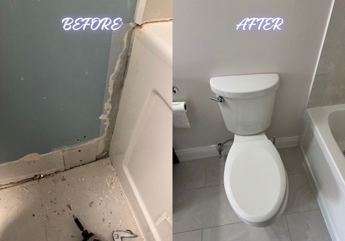 Interior wall drywall repair and finishing