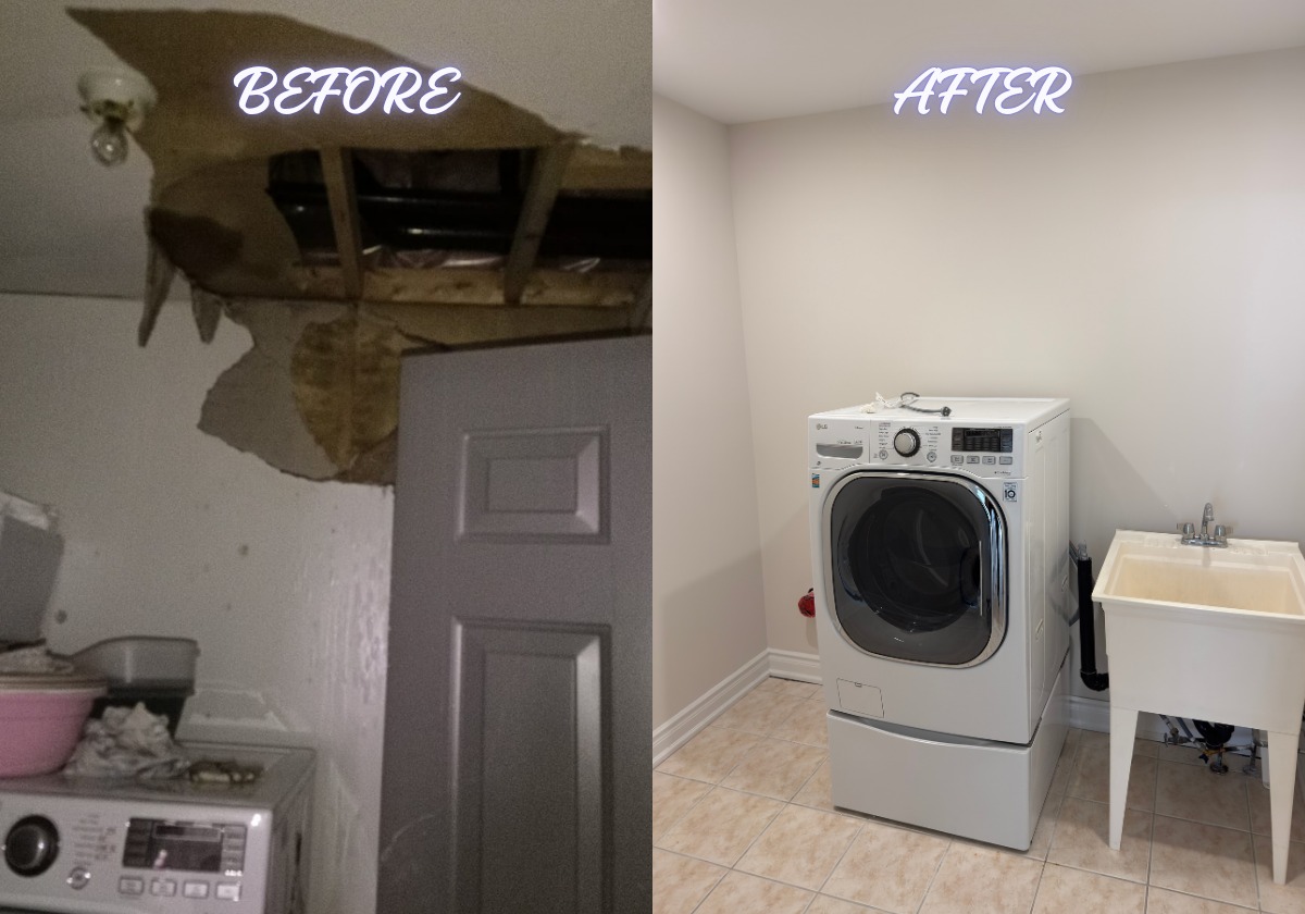 Laundry water damage restoration